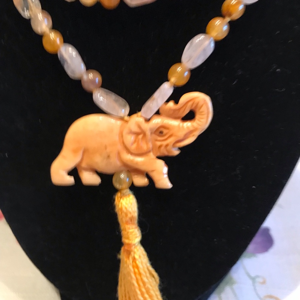 MALA BEAD NECKLACE~ RED ORANGE AGATE,CARNELIAN,BERYL AND QUARTZ - Picture 6 of 11